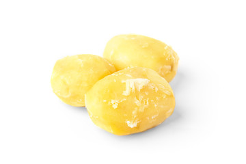 Boiled potatoes isolated on white background. 