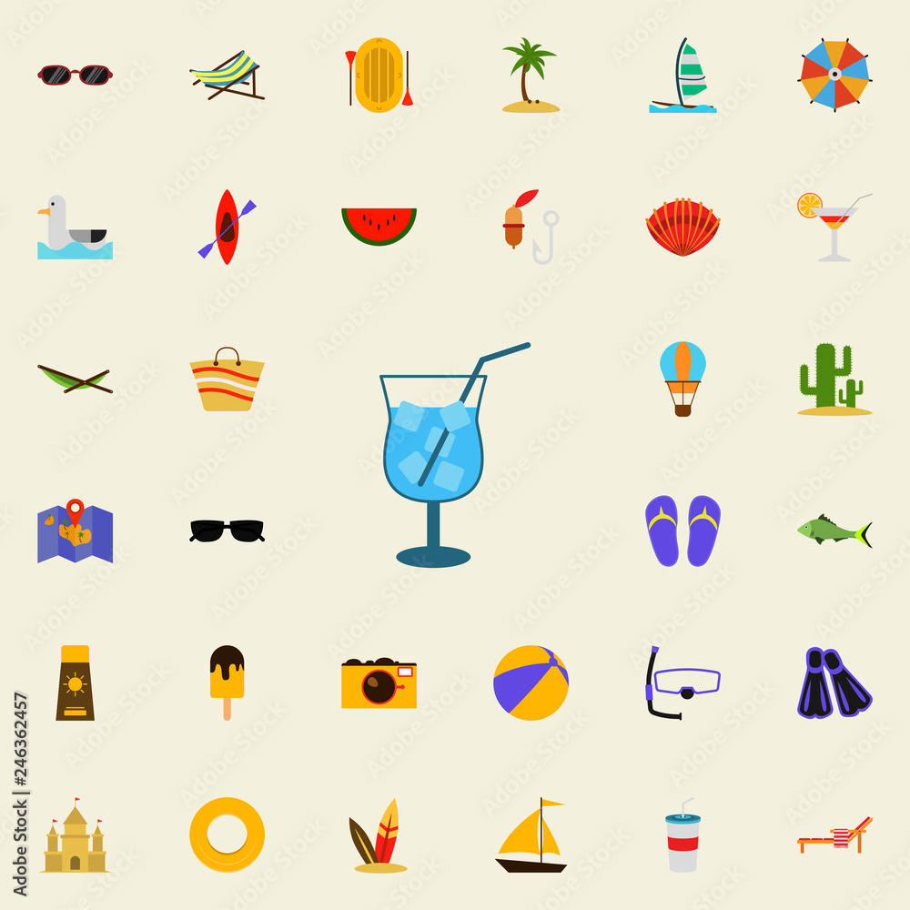 Poster soft drink flat icon. colored summer icons universal set for web and mobile