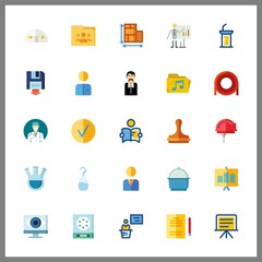 25 working icon. Vector illustration working set. monitoring and chemicst icons for working works