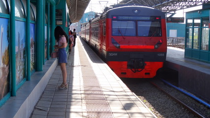 waiting for the train