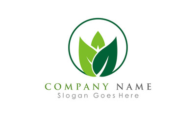 green leaf circle logo