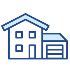Haus, Wohnahus,E infamilienhaus mit Garage Vector Icon Illustration