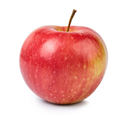 Red fresh apple isolated on white background.