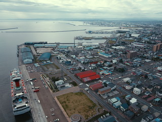 釧路港湾風景空撮