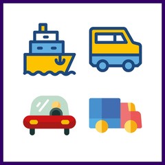 4 logistic icon. Vector illustration logistic set. transportation and van icons for logistic works