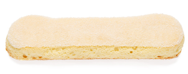 Traditional Italian Savoiardi ladyfingers Biscuits on White Background