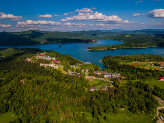 Fototapeta na wymiar Jezioro Solińskie Bieszczady Panorama