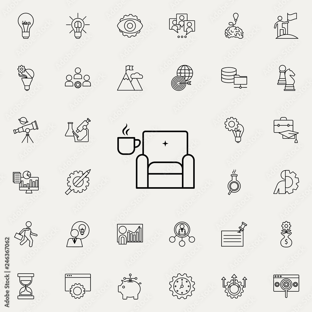 Poster rest in a chair icon. startup icons universal set for web and mobile