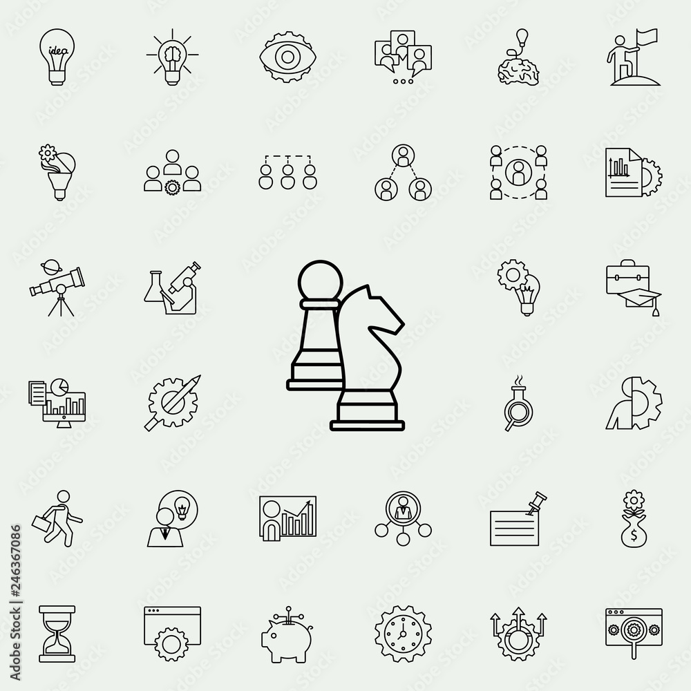 Poster chess figures icon. startup icons universal set for web and mobile