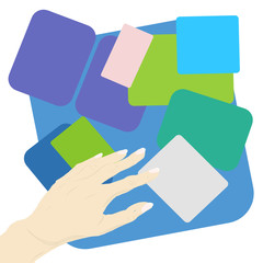 abstract colorful background with hand