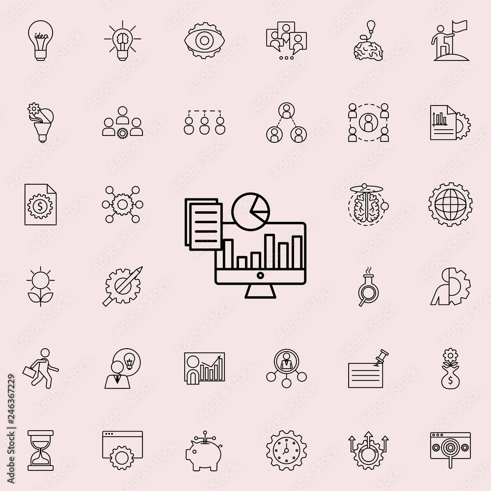 Poster reports icon. startup icons universal set for web and mobile