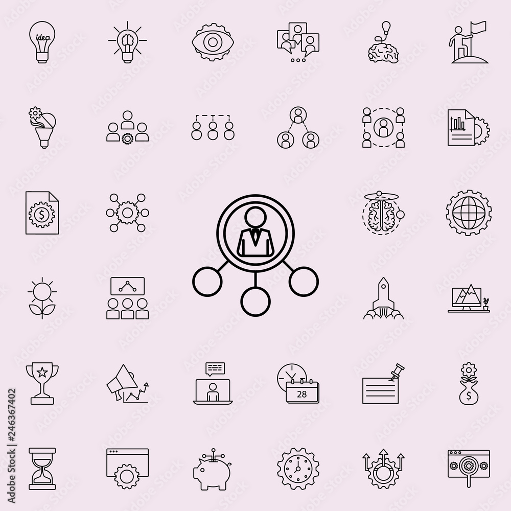 Aufkleber business man connection icon. startup icons universal set for web and mobile