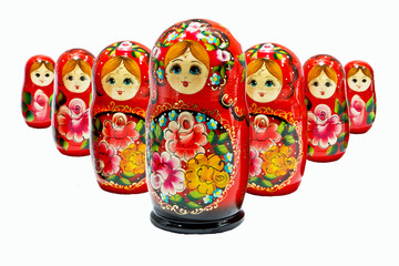 Fototapeta na wymiar Russian nesting dolls
