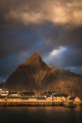 Lofoten landscape in autumn norway mountains 