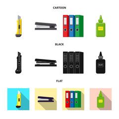Isolated object of office and supply sign. Collection of office and school stock vector illustration.