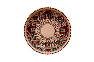 ceramic plate lying on a white background