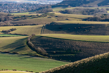 Naklejka premium Countryside around Folkington in East Sussex