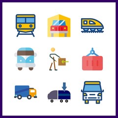 9 logistic icon. Vector illustration logistic set. transportation and container icons for logistic works