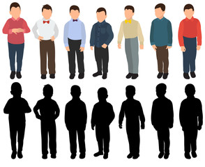 boys silhouettes set