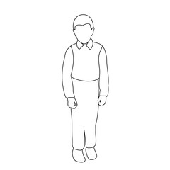 isolated, simple sketch of a boy child