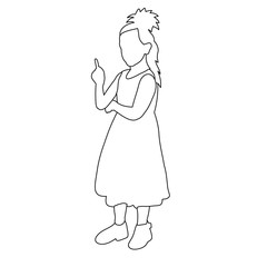 vector, isolated, simple sketch of a child