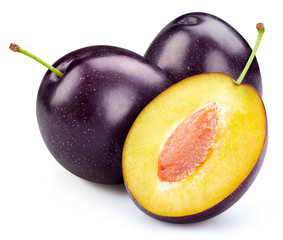 Plum isolated on white