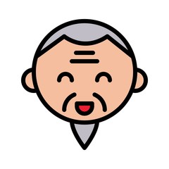 Chinese grandpa vector, Chinese new year character filled outline icon