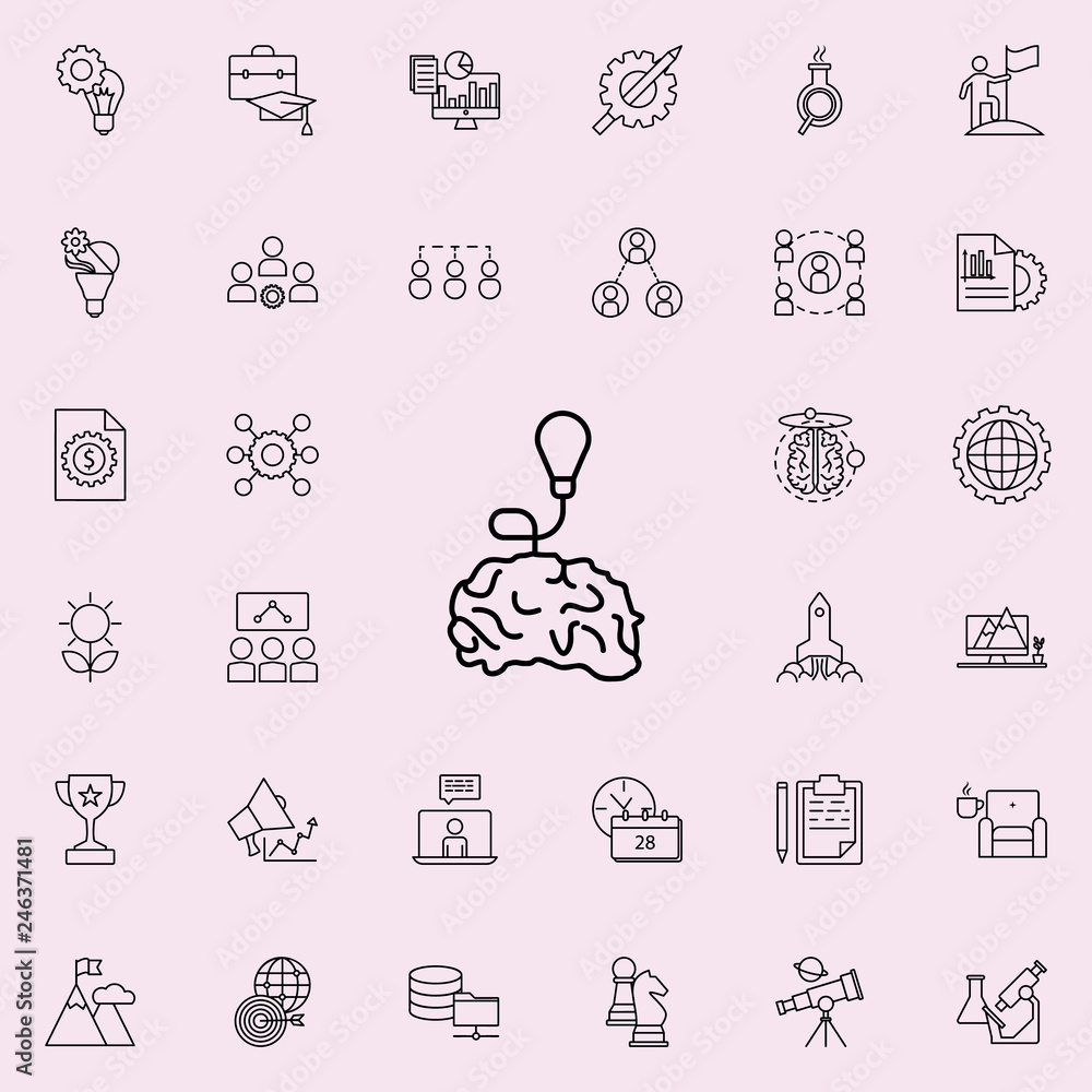 Poster idea in the brain icon. startup icons universal set for web and mobile