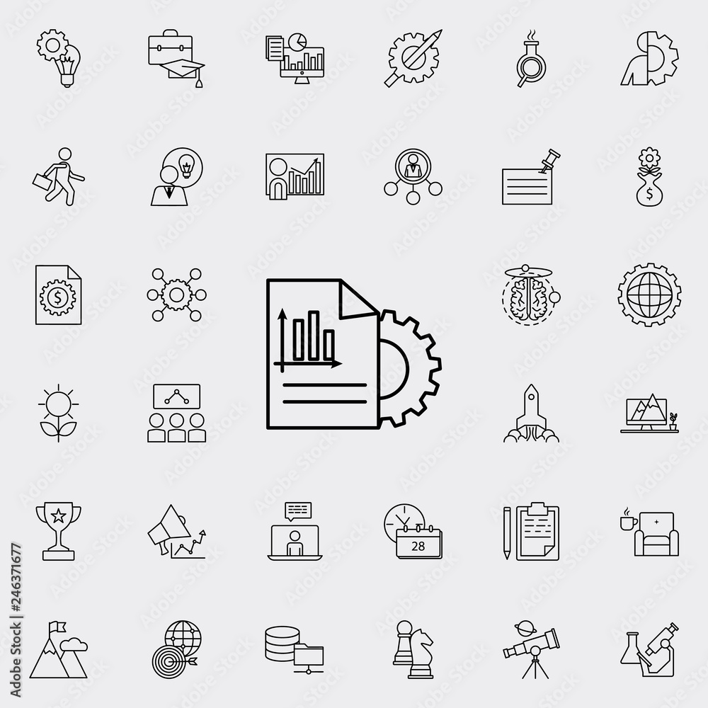 Poster report management icon. startup icons universal set for web and mobile