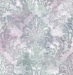 Rococo texture pattern Vector. Floral ornament decoration old effect. Victorian engraved retro design. Vintage fabric decors. Lavender colors