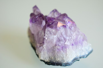 an amethyst mineral harvested and analyzed in the laboratory