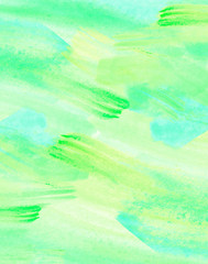 Fototapeta na wymiar Watercolor seamless background, abstraction. Green, yellow paint, colors, paint splash. Used for a variety of design and decoration. Watercolor card, invitation, background. Abstract paint splash.