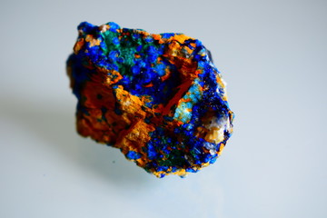 an azurite mineral harvested and analyzed in the laboratory
