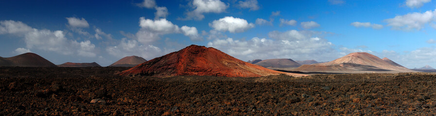 Lanzarote, Spanien, Kanarische Inseln, Blick auf Timanfaya Nationalpark, Panorama