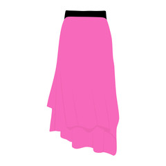 Vector skirt pink template, design fashion woman illustration. Women skirt