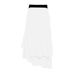 Vector skirt white template, design fashion woman illustration. Women skirt