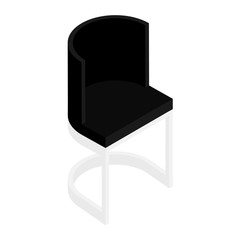 Black modern chair isolated on white background.