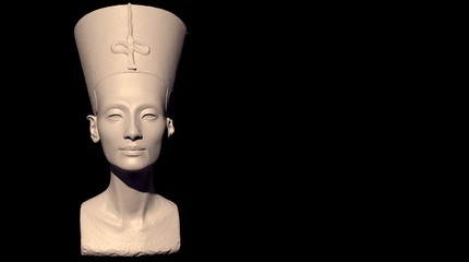3D scanning of the bust of Neferneferuaten Nefertiti without painting #4 - obrazy, fototapety, plakaty