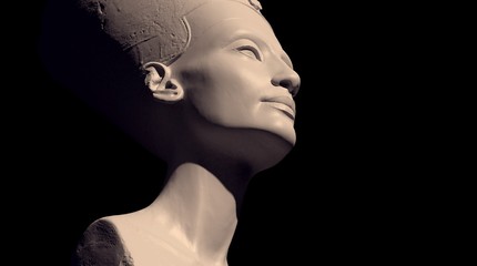 3D scanning of the bust of Neferneferuaten Nefertiti without painting #3 - obrazy, fototapety, plakaty
