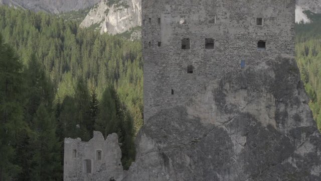 View of Castello di Andraz, Province of Belluno, Italian Dolomites, Italy, Europe
