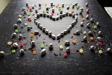 Candy frames on the tile