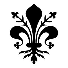 Flag of Florence. Coat of arms of Florence - Tuscany. The fleur de lis of Florence, symbol of Florence, Italy,heraldic, seal vector