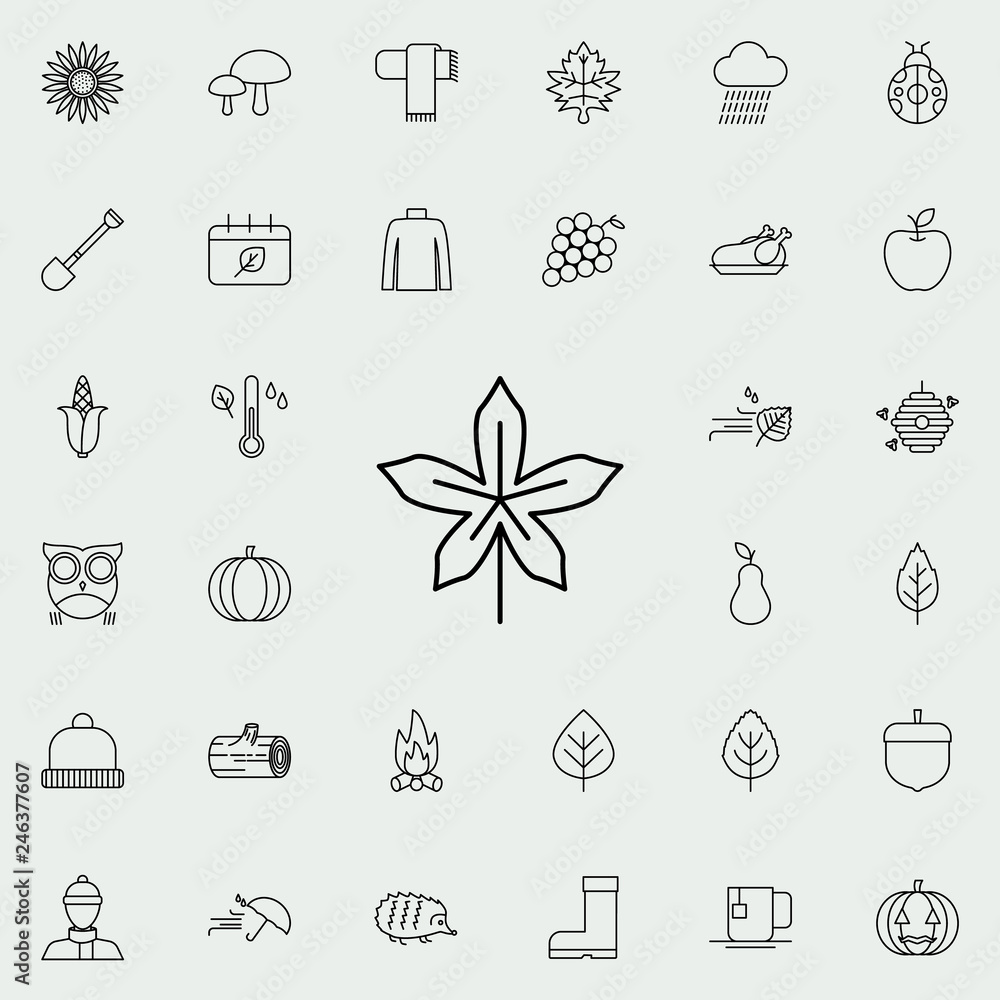 Poster leaf icon. autumn icons universal set for web and mobile