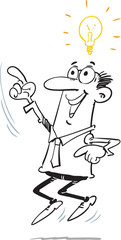 Man With An Idea Light Bulb