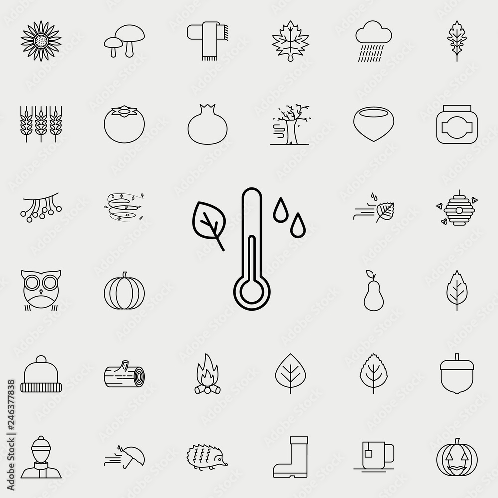 Poster lowering temperature icon. autumn icons universal set for web and mobile