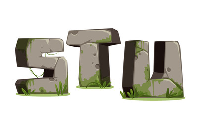 Alphabets made of stone for jungle theme part 7