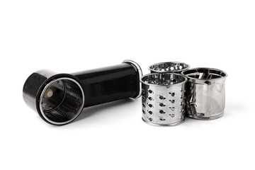 The grater attachment for grinder isolated on white background