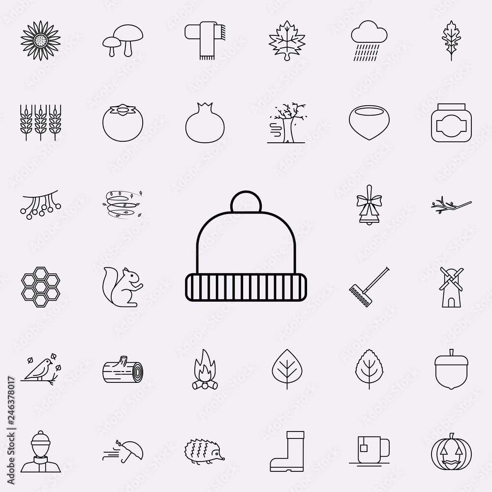 Poster cap icon. autumn icons universal set for web and mobile