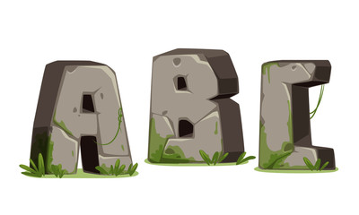 Alphabets made of stone for jungle theme part 1