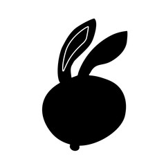 Rabbit icon on white background from thin line animals collection, editable outline stroke vector illustration